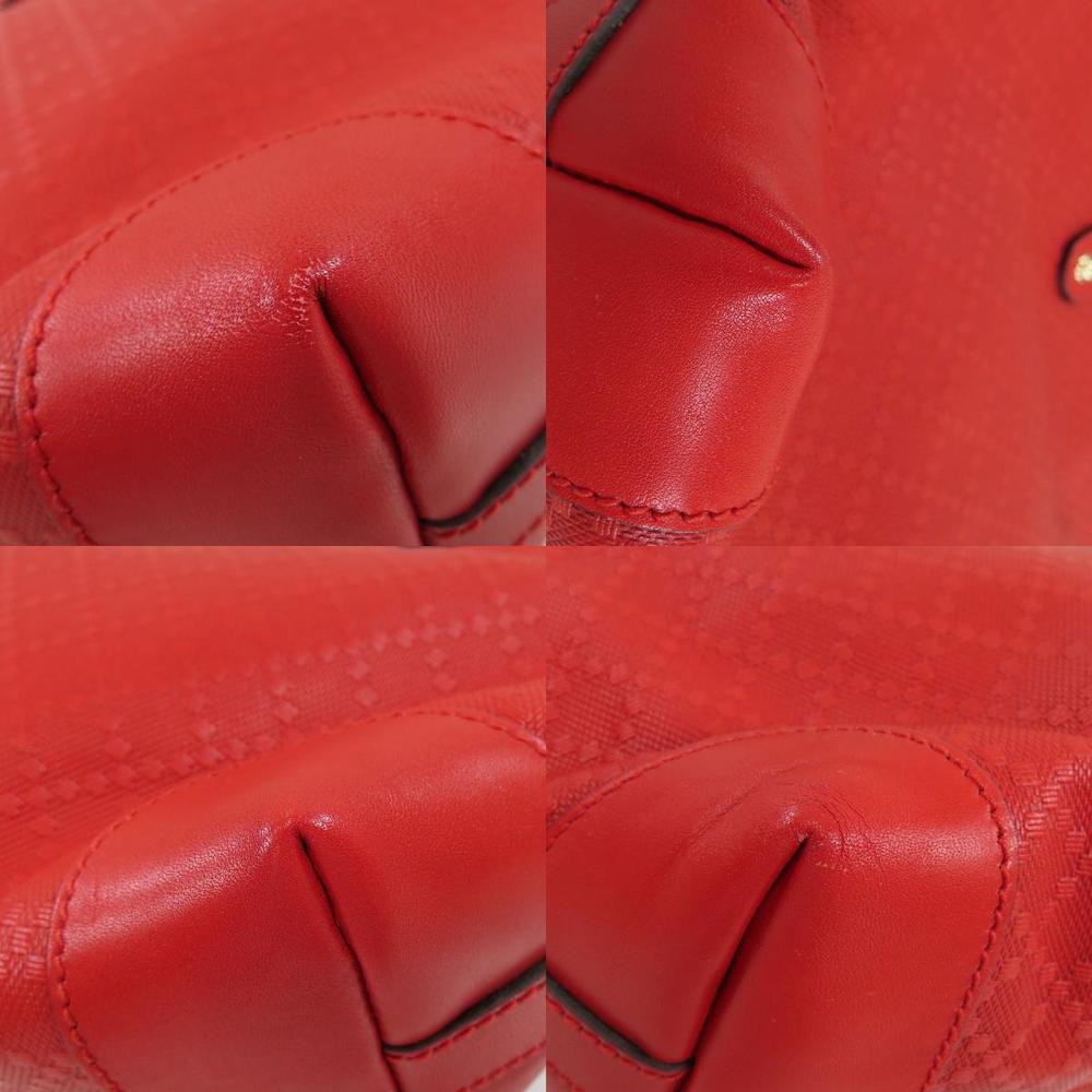 Gucci Diamante Handbag Leather Red - Picture 9 of 9